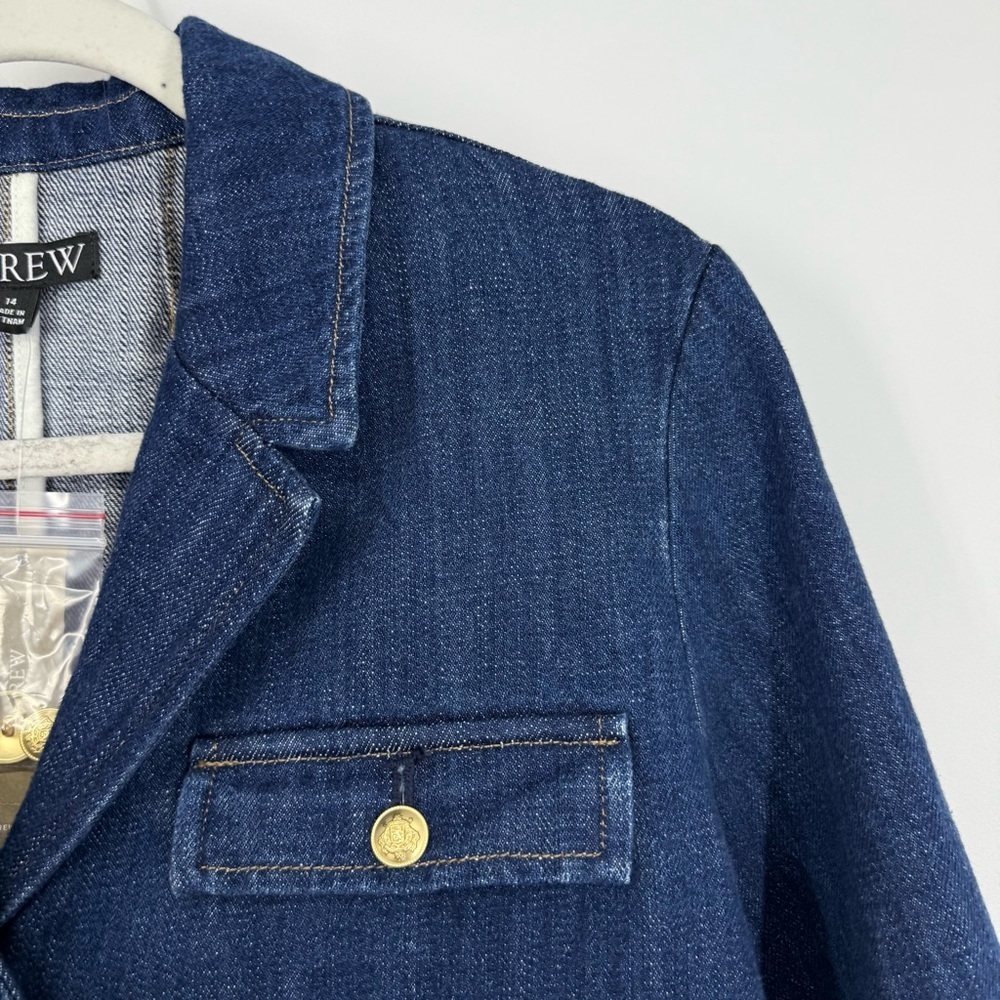 NWT J. Crew Denim Blazer Jacket Sz 14 - Picture 8 of 13